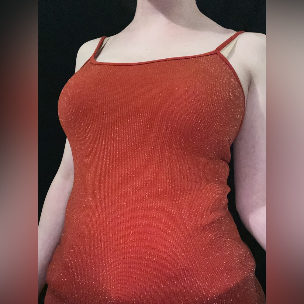 Y2K orange sparkly camisole size xs
